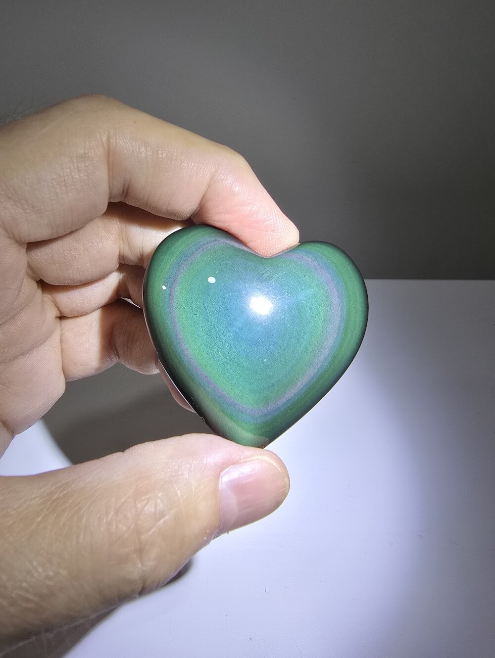 Rainbow Obsidian Crystal Heart #A